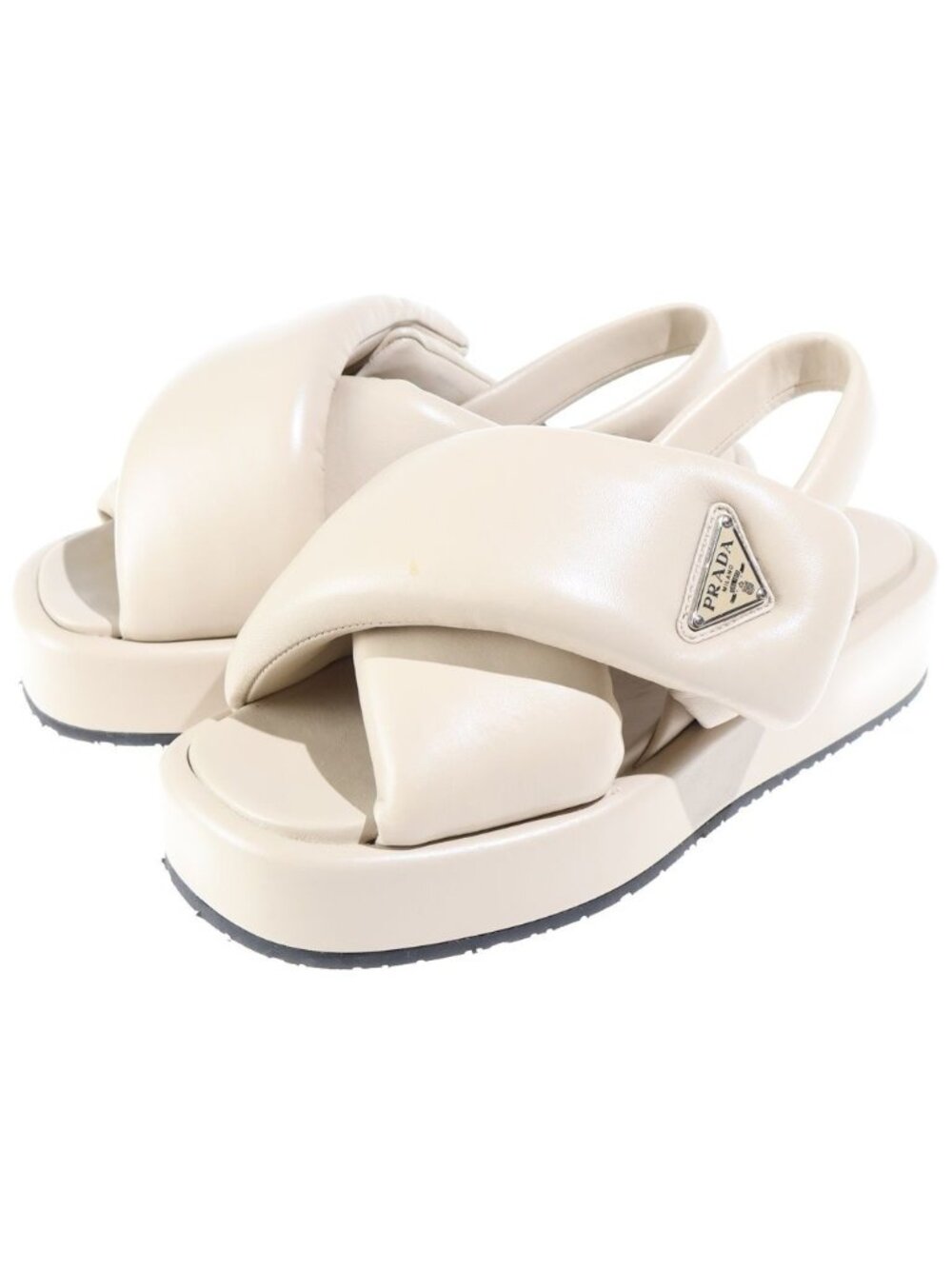 Prada Sandals Leather Beige